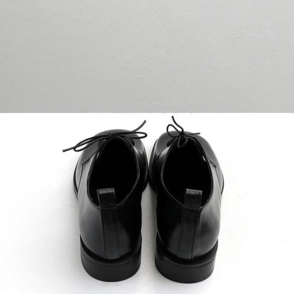 Low Classic Black Leather Oxford Shoes size 39 - Picture 4 of 8